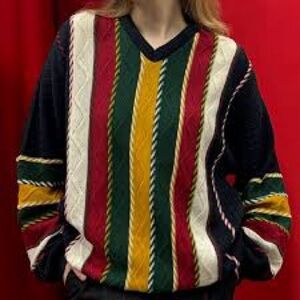 VINTAGE 90S ENZIO EMILIO COOGIE STYLE SWEATER Chunky Knit Design